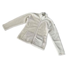 Napapijri Fleece Embroidered Logo Full Zip White Basic Jacket Xl Extra Large
