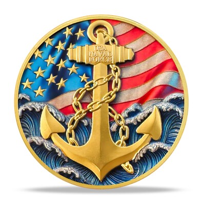 U.S. Navy Commemorative Challenge Coin USN Military Veteran Day
