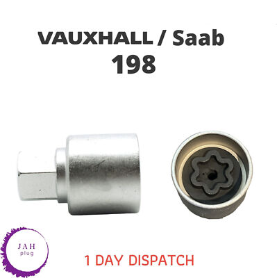 MASTER LOCKING WHEEL SECURITY NUT BOLT REMOVER KEY SOCKET 198V FOR VAUXHALL SAAB