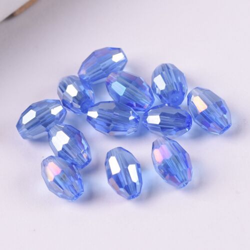 8x6mm 10x8mm 13x10mm Oval Rugby Faceted Crystal Glass Loose Beads Wholesale lot - Picture 15 of 57