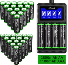1.2V AA AAA NiMH Rechargeable Batteries 2800mAh/1100mAh /Battery Charger lot