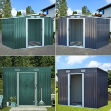 6x8, 10x8, 12x10ft Metal Garden Shed Tool Storage Container with Free Foundation