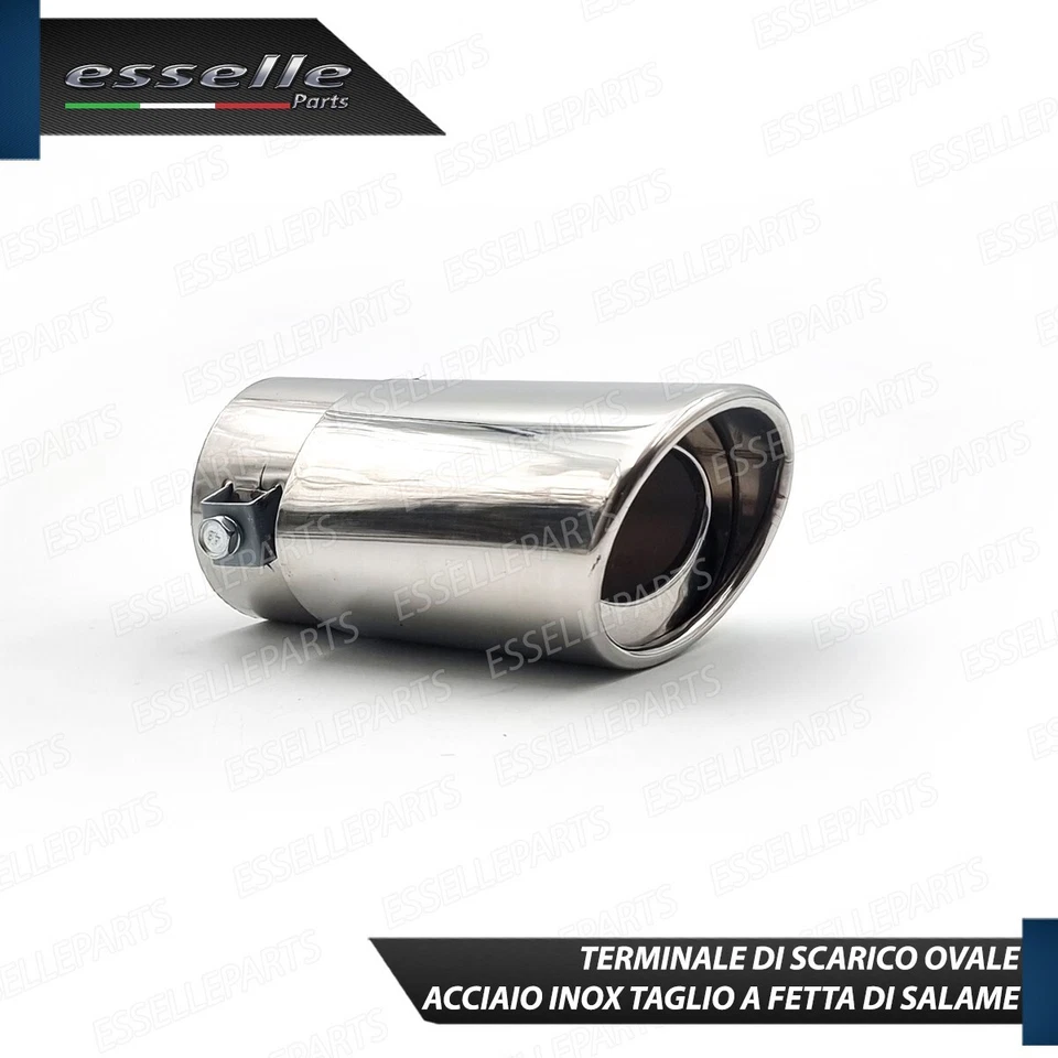 TERMINALE DI SCARICO PER MARMITTA FINALINO CROMATO PEUGEOT 208 MK2 INOX OVALE - Immagine 2 di 4