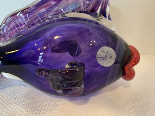 Large Hand Blown Glass Fish Figurines Tropical Glass Fish Decor 10" long 6" H - Picture 4 of 19