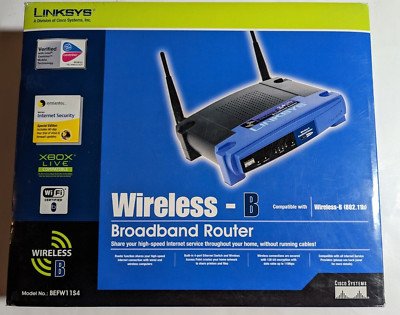 Linksys Wireless-B Broadband Router 2.4GHz (802.11b) 4-Port Model BEFW11S4 ver 4