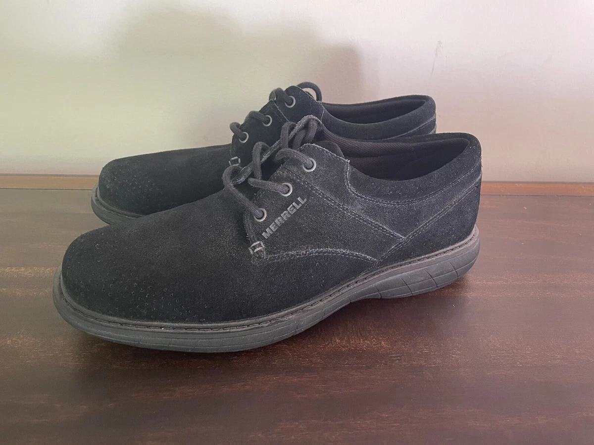 NEW Merrell World Vue BLACK Suede Lace Up Oxfords Casual Shoes