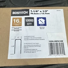 Bostitch 16 gauge 1/2" Crown 1-1/8” Leg Staples, bostitch Staples. 10,000