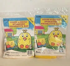 Lot of 2 Vtg Sun Hill Stuff-A-Chick Oversized Decorative Easter Bags