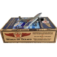 Vintage Wings of Texaco 1927 Ford Tri-Motored Monoplane Airplane w/ Box Diecast