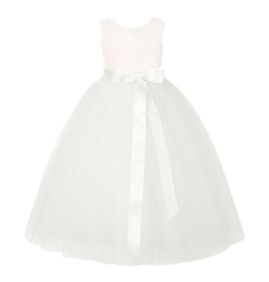Sequin Heart Cutout Flower Girl Dresses Wedding Dress Junior Bridesmaid Dresses