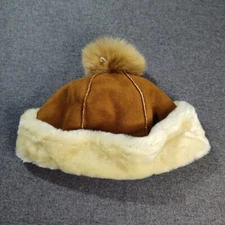 Surell Women's Faux Fur Suede Pom-Pom Knit Beanie 