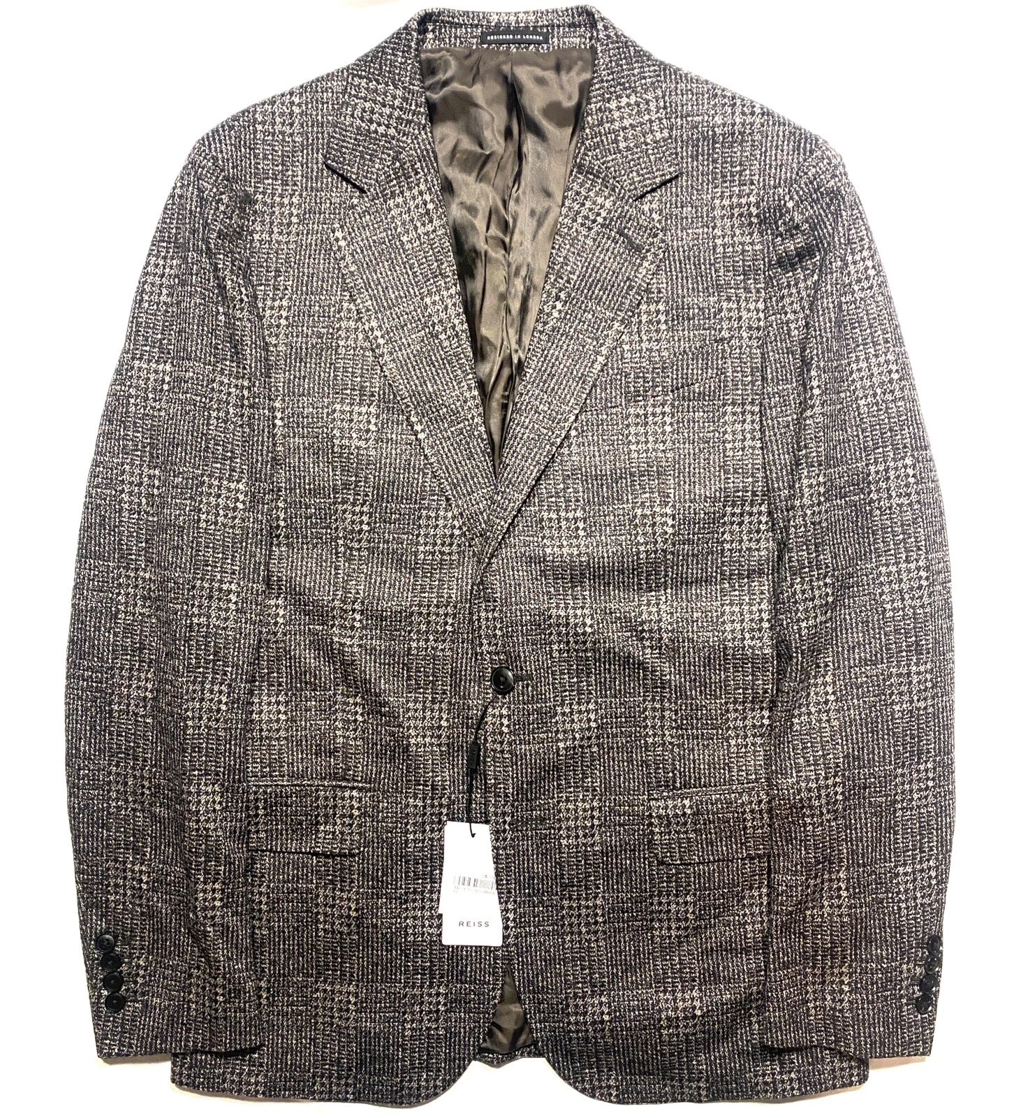 REISS Mens Glow Stand Alone Check Wool Blazer Sport Coat Black Brown (MSRP $520)
Opens in a new wind