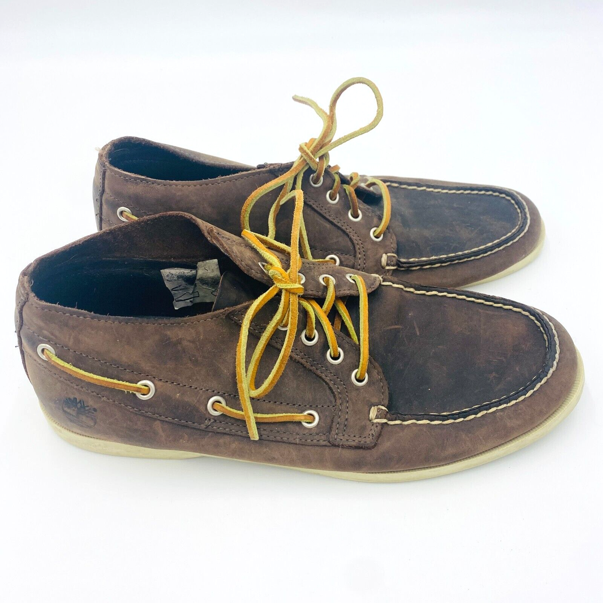 TIMBERLAND 4-EYEBOAT Chukka Boots Lace Up Loafers Brown Leather 29570 Mens 11 Men main image 3