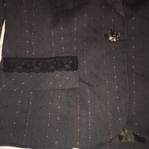 Requirements blazer Womens 12 gray with lace & woven pink purple thread Business - Picture 5 of 8