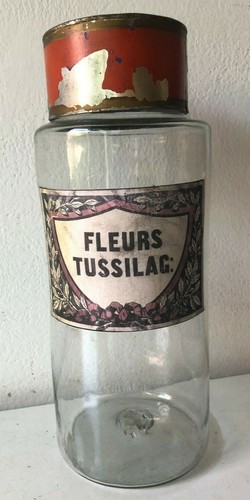 Antico vaso da farmacia/ erboristeria - barattolo - Fleurs Tussilag - Foto 10 di 10