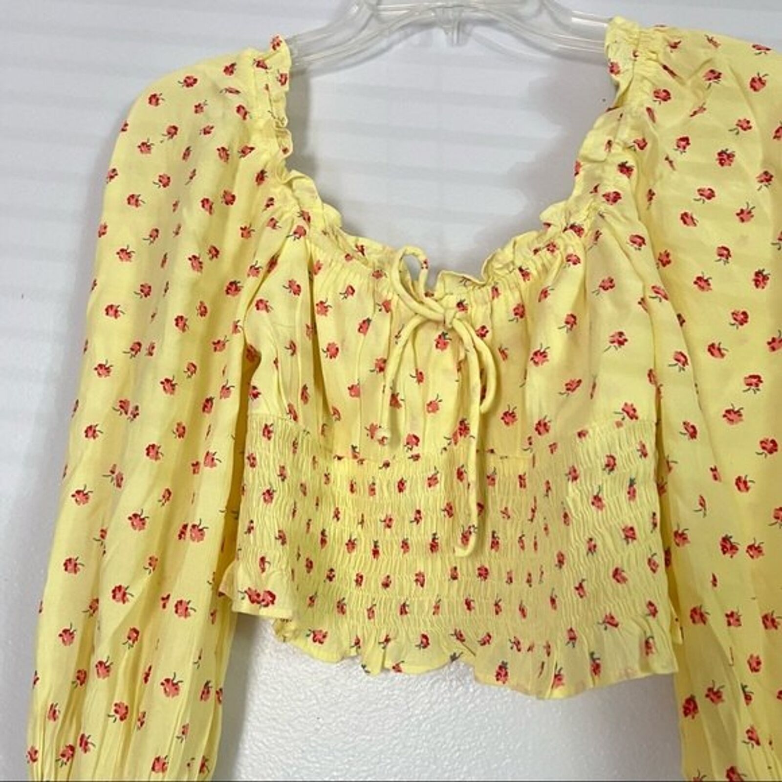 Faithful The Brand Yellow Ella Floral Smocked Top… - image 4