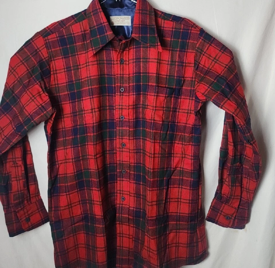 Camisa a Cuadros Country Classics By Lord Jeff Hombres L Lana Abotonada Manga Larga Foto 3 de 4