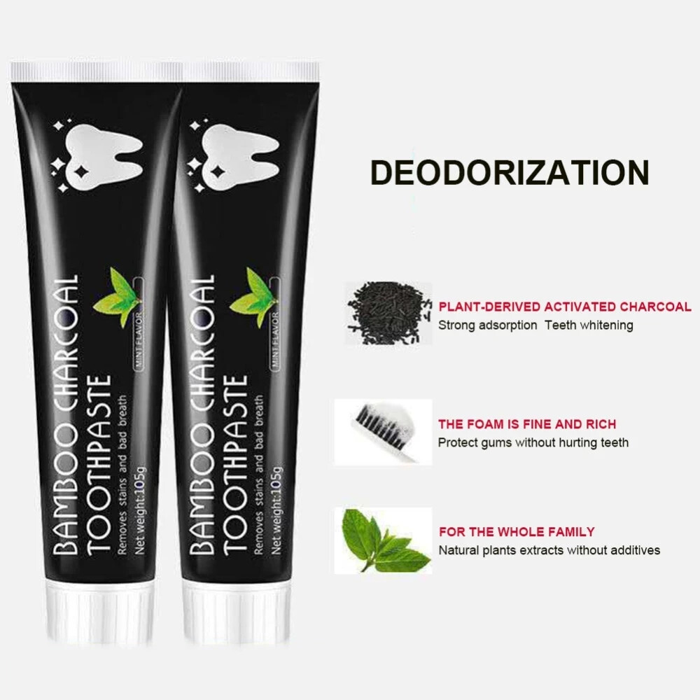 Bamboo Charcoal Whitening Toothpaste Removes Stains and Bad 105g×8boxes SHIP DHL