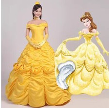 Beauty and the Beast Belle Adult Costume Princess Dress yellow Ball Gown