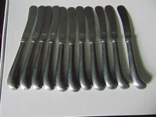 11 Vintage Stainless Steel Pistol Grip Dinner/Table Knives, Japan