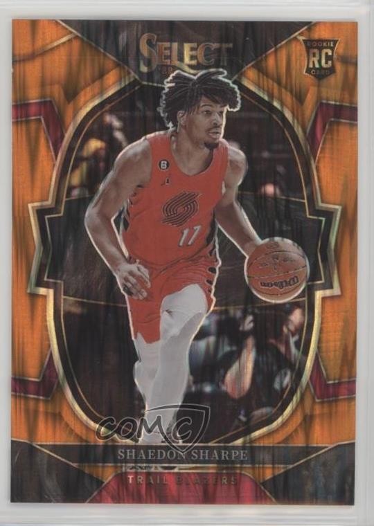 2022-23 Panini Select Concourse Orange Flash Prizm Shaedon Sharpe #71 0ds5