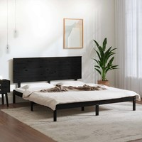 Massivholzbett Schwarz Kiefer 200X200 Cm Bettgestell Naturholz