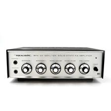 Vtg Realistic MPA-20 Solid State P.A. Amplifier 120V / 12V Mic Preamp Portable