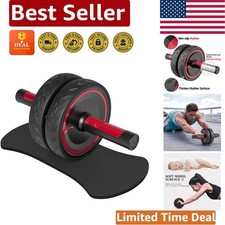 Heavy-Duty Ab Roller Wheel with Metal Handle  Knee Pad for Home Gym Workouts