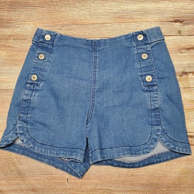 Sofia Vergara Womens Size 4 Julieta Denim Jean Shorts Snap Side