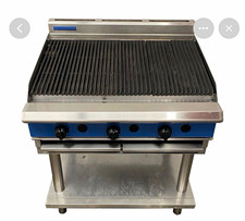 Commercial Countertop Chargrill 3 Burner Manual Control, Ribbed Grate, Knobs