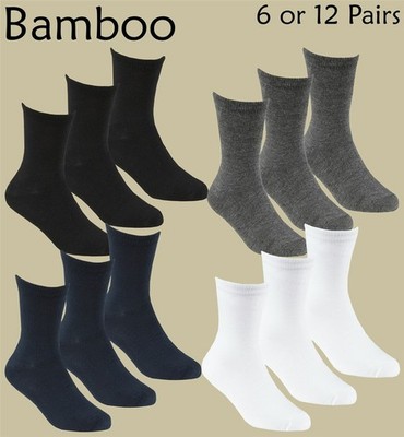 Bambus Knöchel Schule Socken Jungen Mädchen Kinder Weiche Baumwolle 6 Or 12 Paar