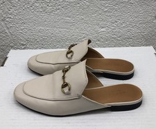 GUCCI Princetown Rare White Horsebit Mules Loafer Horse Bit EU 37 US 7 J150