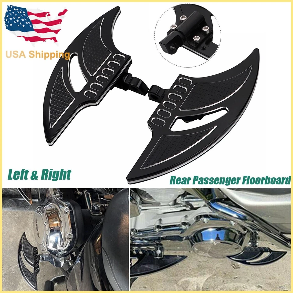 2X Motorcycle CNC Rear Passenger Floorboards Foot Pegs For Harley Dyna Sportster Foto 3 de 4