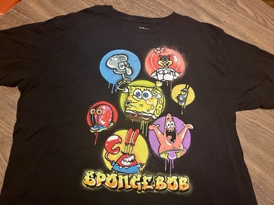 Spongebob Squarepants Character Spray Paint T Shirt Nickelodeon XL Black T Shirt