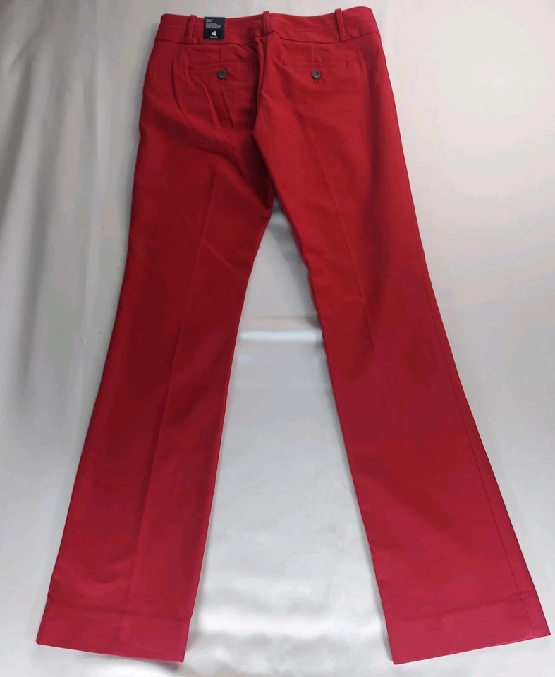Pantalones para mujer The Limited Drew Fit Bootcut rojos talla 4R tiro bajo mezcla de algodón nuevos con etiquetas Foto 3 de 4