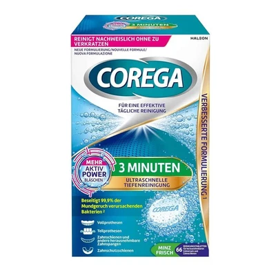 COREGA TABS  3 Minuten 66 St für Voll- und Teilprothesen, Retainer und Aligner - Bild 1 von 4
