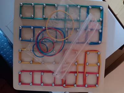 Wooden Geoboard Mathematical Manipulative Material Array Block Pattern Card,Band
