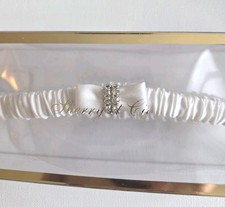 Sherry et Cie Satin Bridal Garter With Bow Crystals