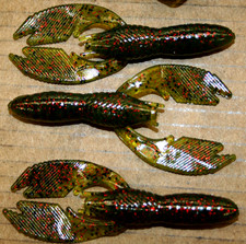 4" Swimming Craw Watermelon Red Bass Plastics 50 count bag worm Jig Trailer