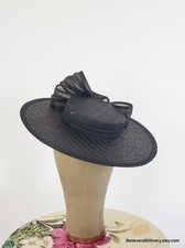 Black Bow Boater Hat Wedding Guest Races Millinery Melbourne Cup