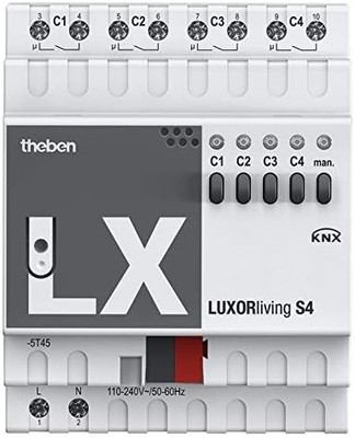 Theben 4 Kanäle Bussystem-Schaltaktor Smart Home-System LUXORliving S4