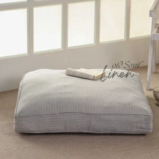 Gauze Linen Handmade Striped Floor Cushion Cover Boho Decor Seat Pouf Case Cover