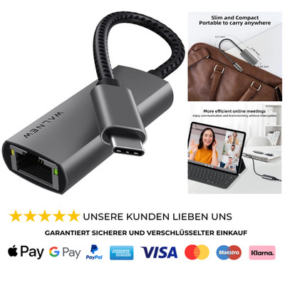 USB-C Ethernet LAN Gigabit Netzwerkadapter Konverter Typ C