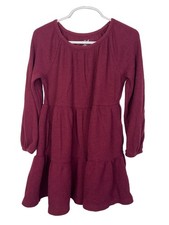 Cat Jack Dress Girls Tiered Ruffles Size XS 4 5 Red Long Sleeve Cottagecore