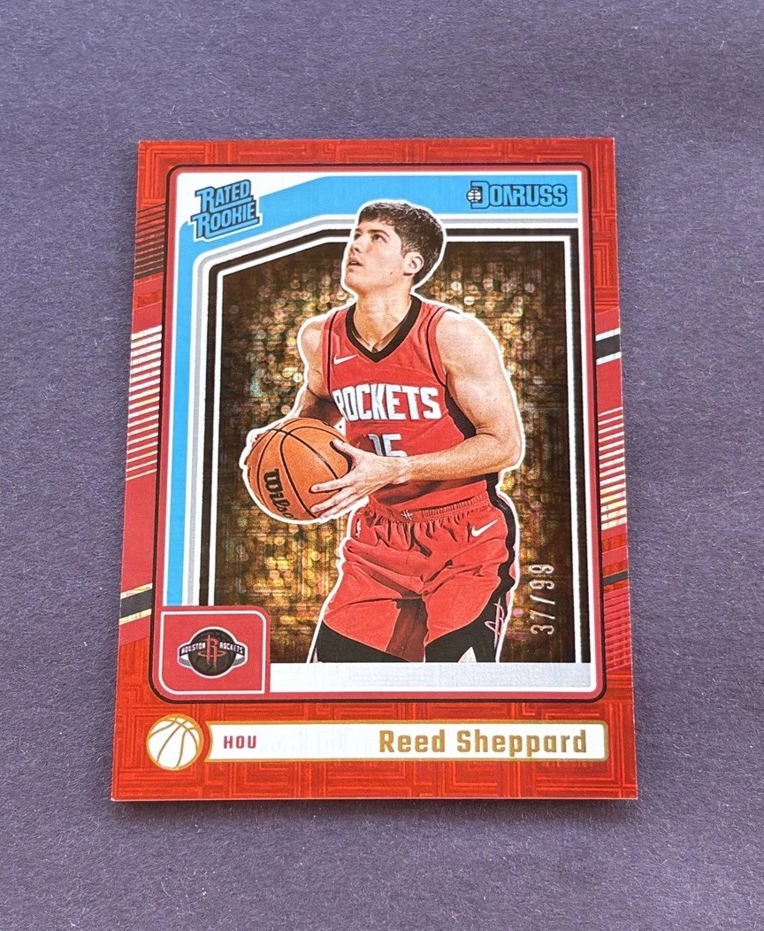 2024-25 Panini Donruss - Rated Rookie Reed Sheppard #202 Choice Red /99 RC