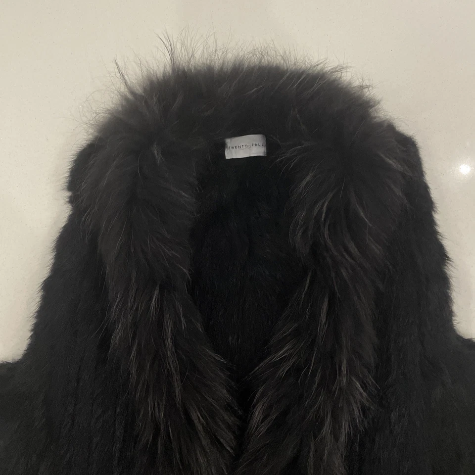 Twenty Fall PIEL DE CONEJO MUJER Negro Talla L PVP £600-£800 genuino real, entrega gratuita Foto 2 de 4