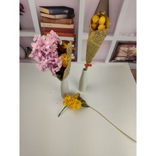 Dried Flower Bouquet with 2 Vases