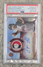 2025 Topps Tribute Spencer Strider GU Patch Auto Orange /25 Braves