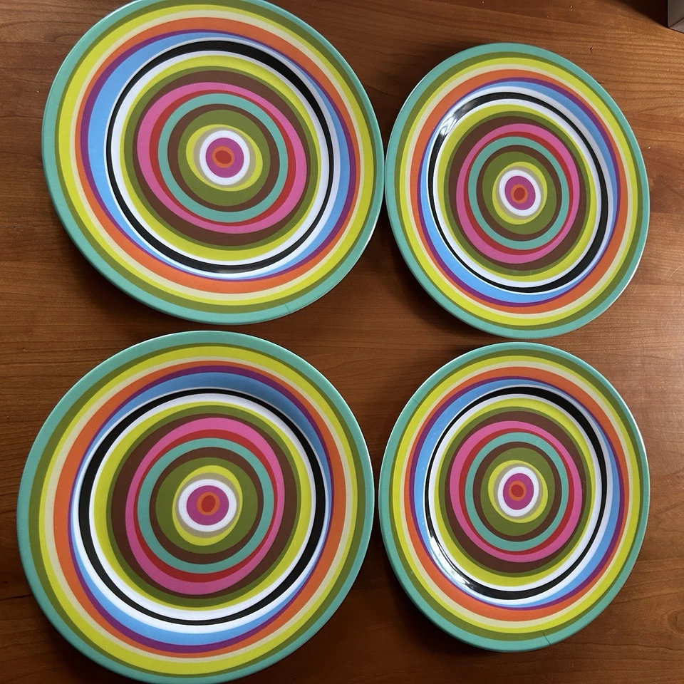 "8 platos de cena Jackie Shapiro estilo mod colorido surtido para toro francés de 11""" Foto 2 de 4