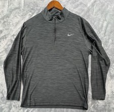 Nike Pullover Mens Large Gray Dri-FIT 1/4 Zip Long Sleeve Athletic Running Golf